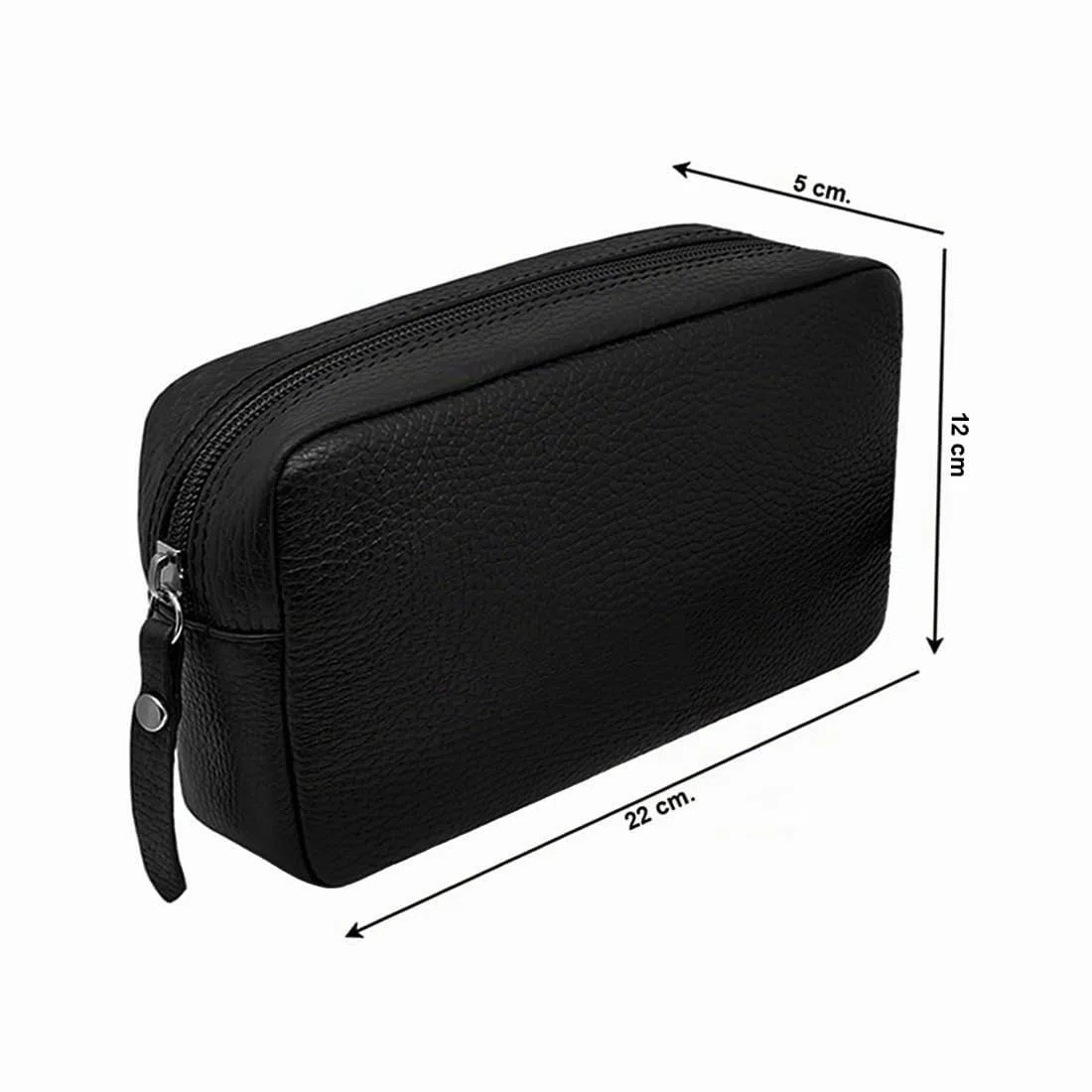 FAST WORLD SHOPPING Pochette de poignet en cuir véritable, sac pour homme avec poignée amovible, sac à main fabriqué en Italie, sac avec poignée sous bras, bureau voyage occasionnel 22 x 12 x 5 cm