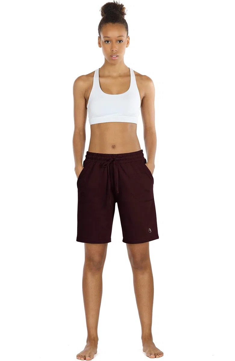 icyzone Femme Bermudas Shorts de Sport Été Pantalon Court avec Poches pour Loisirs Jogging