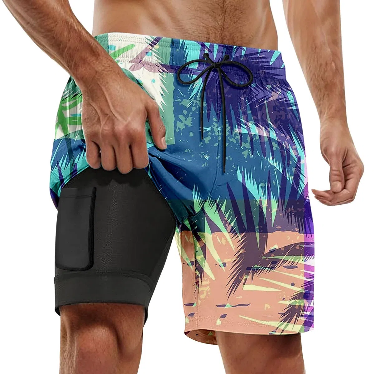 Maillot de Bain pour Homme à séchage Rapide Doublure de Compression Boxer Anti-frottement Maillot de Bain Short de Plage Surf Respirant 2026