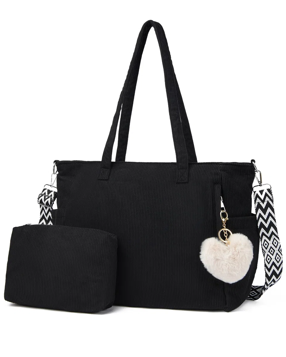 Makukke Cord Tote Bag Shopper Sac Femme Sac à bandoulière Grand sac à main Sacs à bandoulière pour le travail Bureau Voyage Shopping École