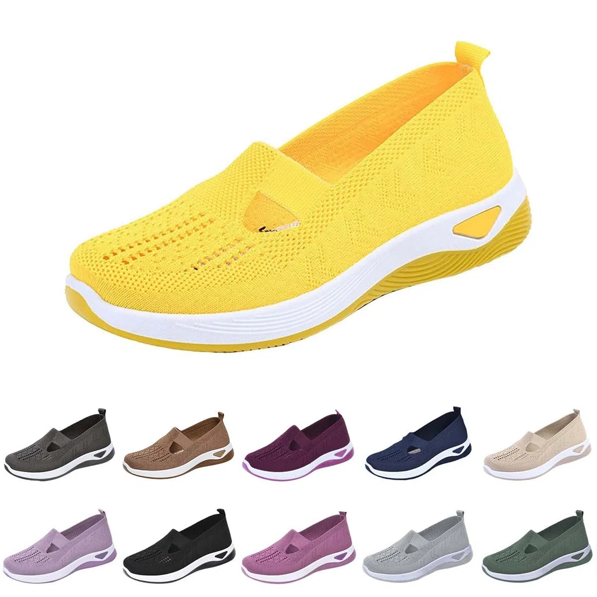 Chaussures Femme Confort Chic sans Lacets Orthopédique Baskets De Marche