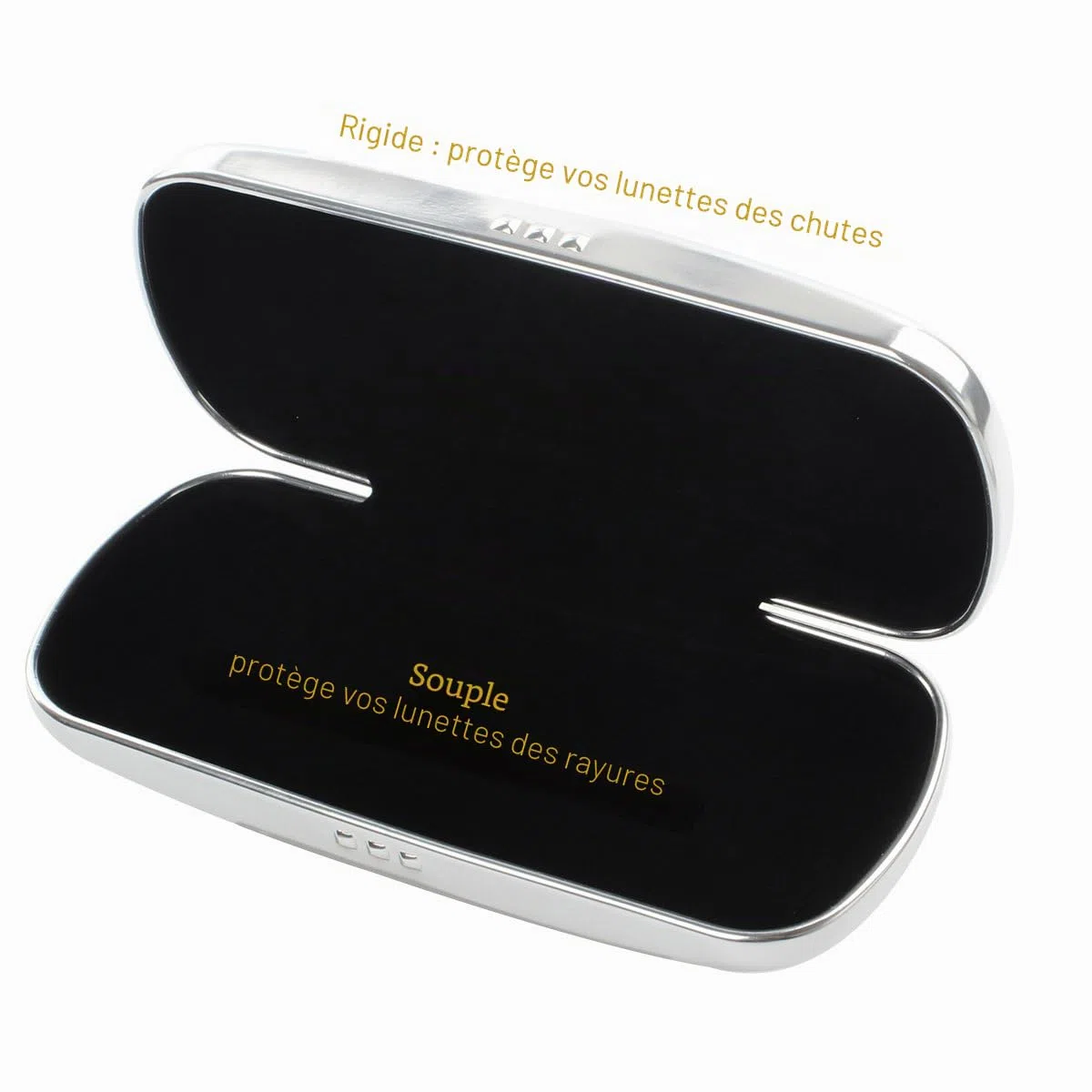 Glasees Étui de protection rigide en aluminium pour lunettes de soleil
