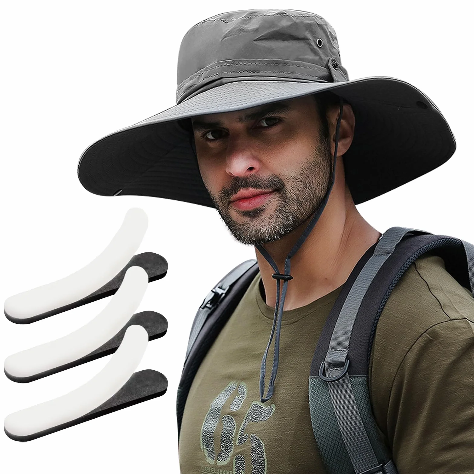 TYXHXTF Chapeau de Soleil Pêcheur Imperméable, Plein Air Voyage Pliable, Seau Pluie Protection, Pour Hommes et Femmes