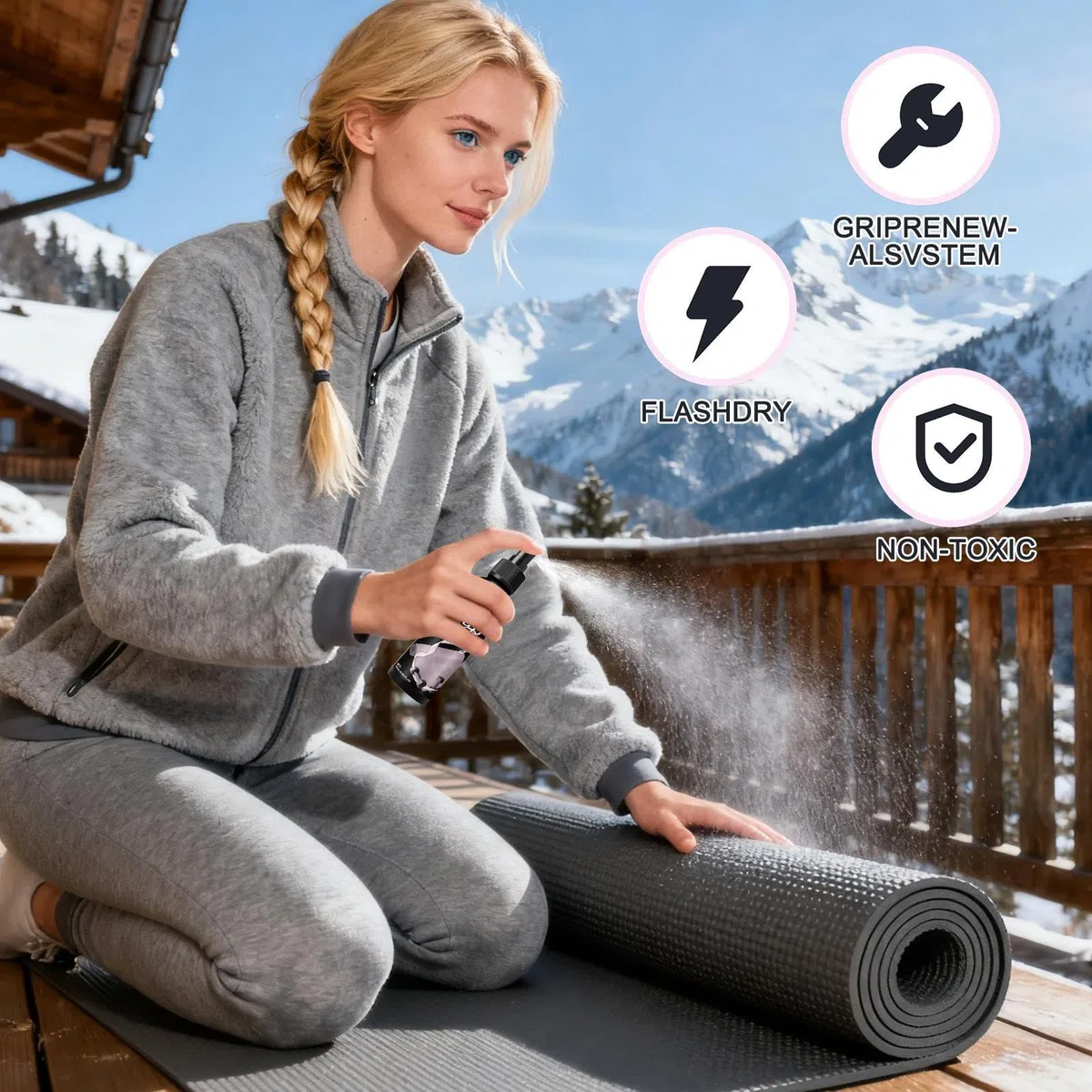 Nettoyer de pulvérisation de tapis de yoga - Liquide anti-glissé non collant pour chaussures de sport, gants et équipement de gym