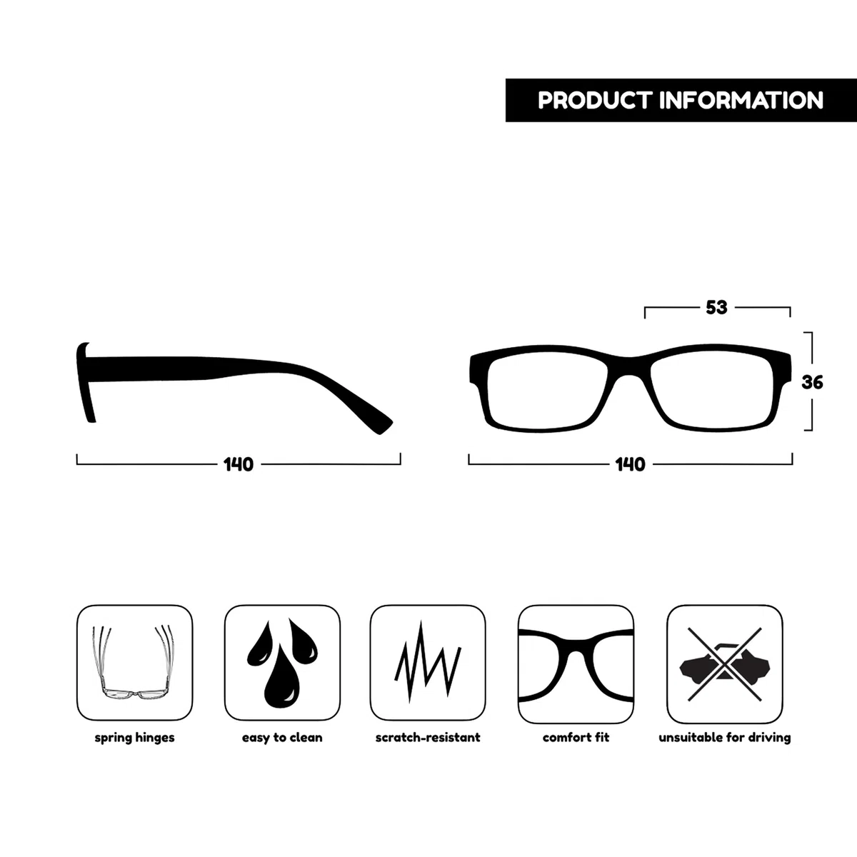 The Reading Glasses Company La Société Lunettes De Lecture Pack 4 Hommes Noir Grand Designer Style Lecteurs Charnières Ressort RRRR11-1 +2,00