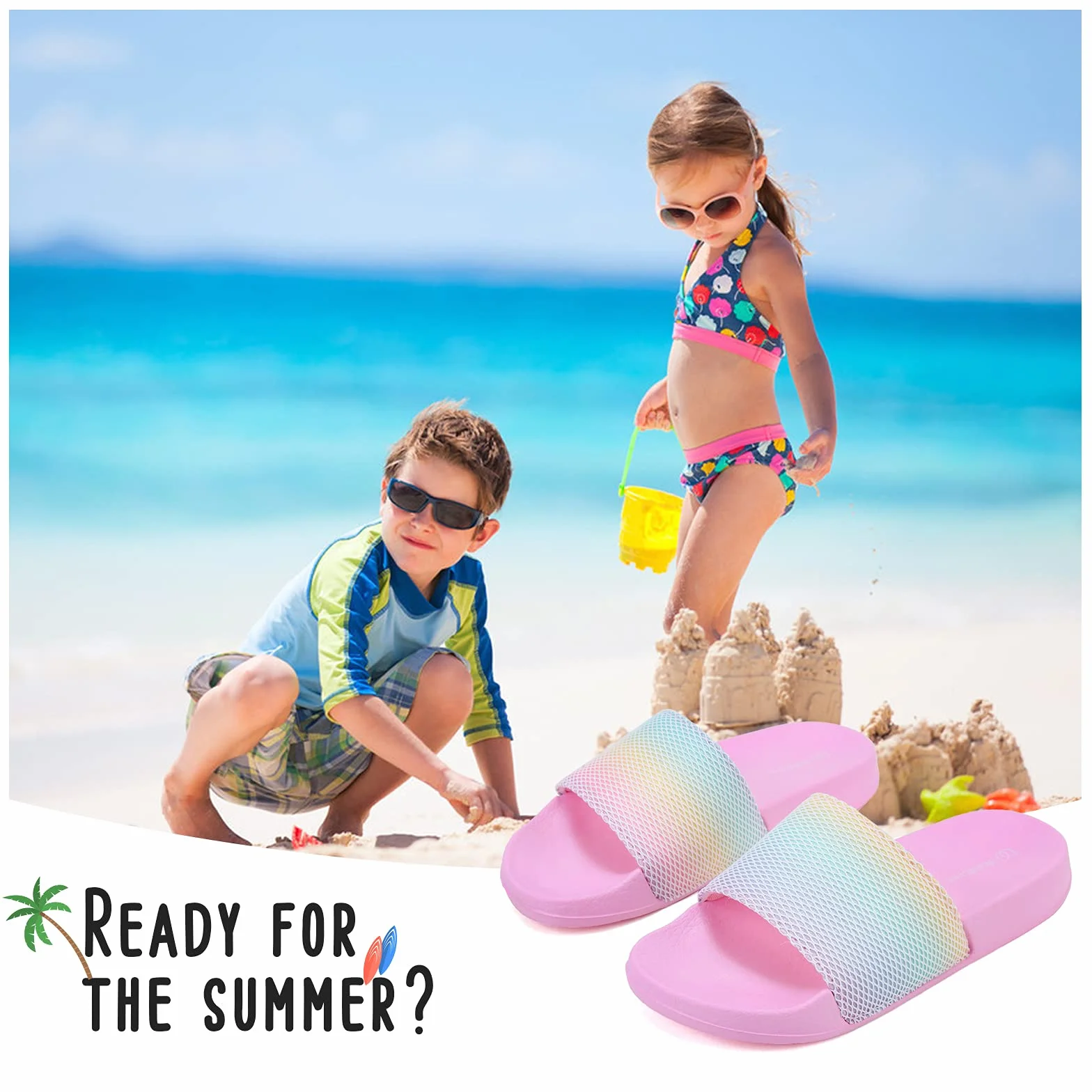 WateLves Claquette Enfant Fille Garçon Chaussons Enfants Tongs Sandales été Plage Piscine Pantoufles Chaussures de Douche AntidéRapantes