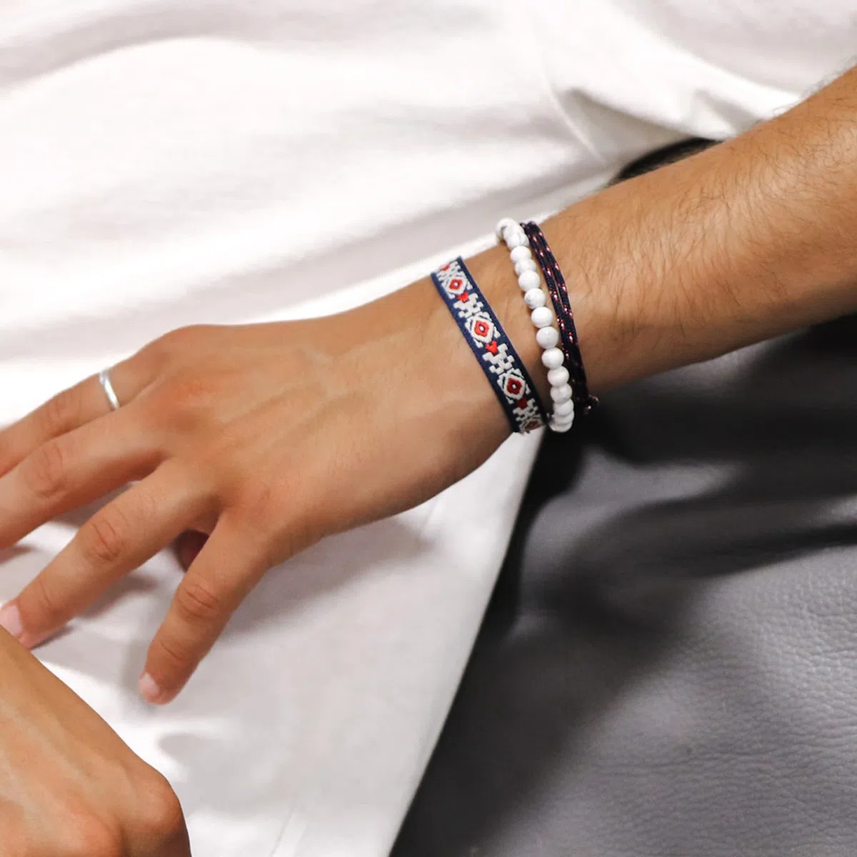 Nato Cuff - Bracelet Paracorde 2mm et Argent 925 - Bijou Homme ou Femme Ajustable dessiné et assemblé en France