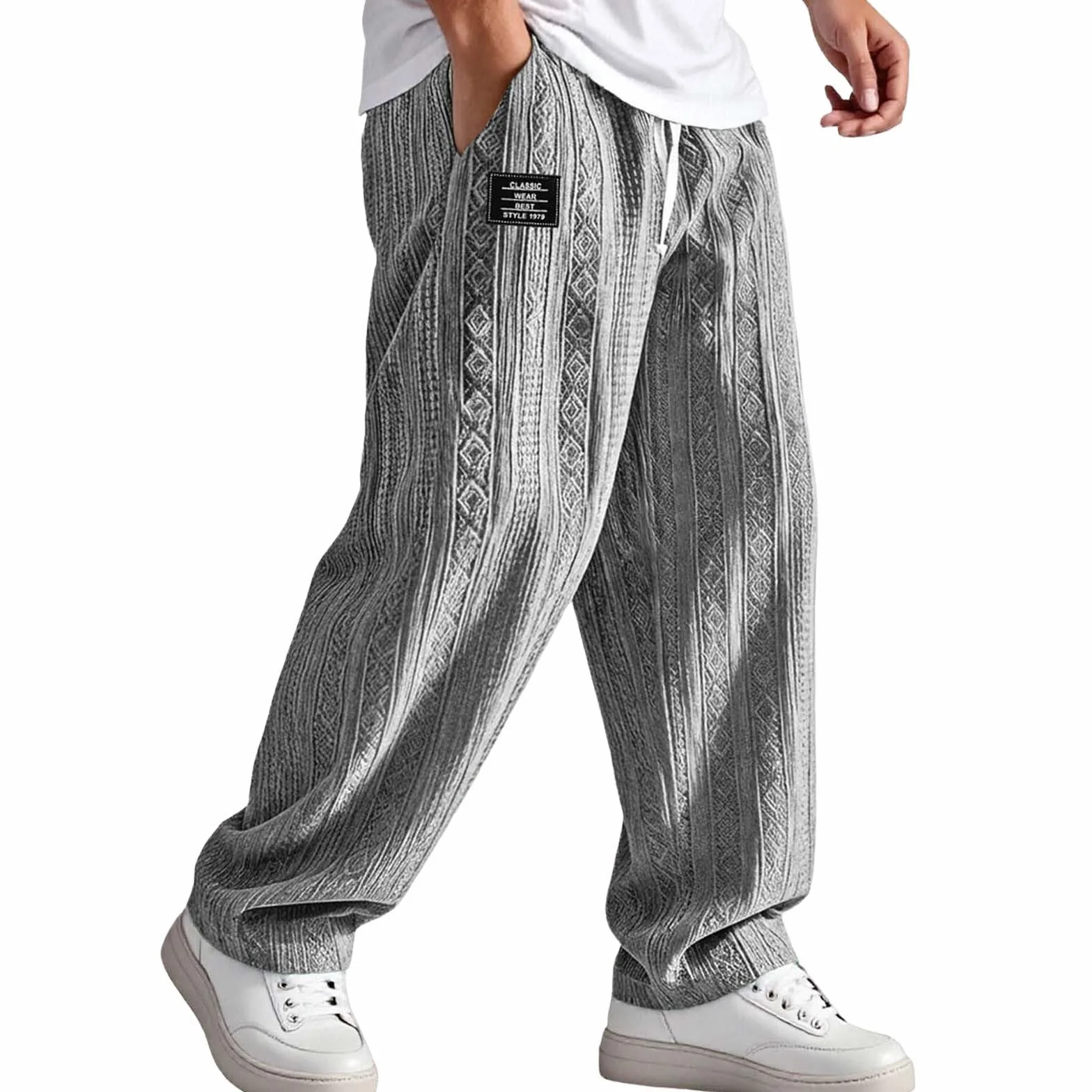 Pantalon Cargo Japonais Homme Baggy Pour Kimono Sarouel Ete Velours Cotelé Hommes Habillé De Chantier Jogging Taille Élastique Survetement Slim Travail Regular Surdimensionné Décontracté Elastique