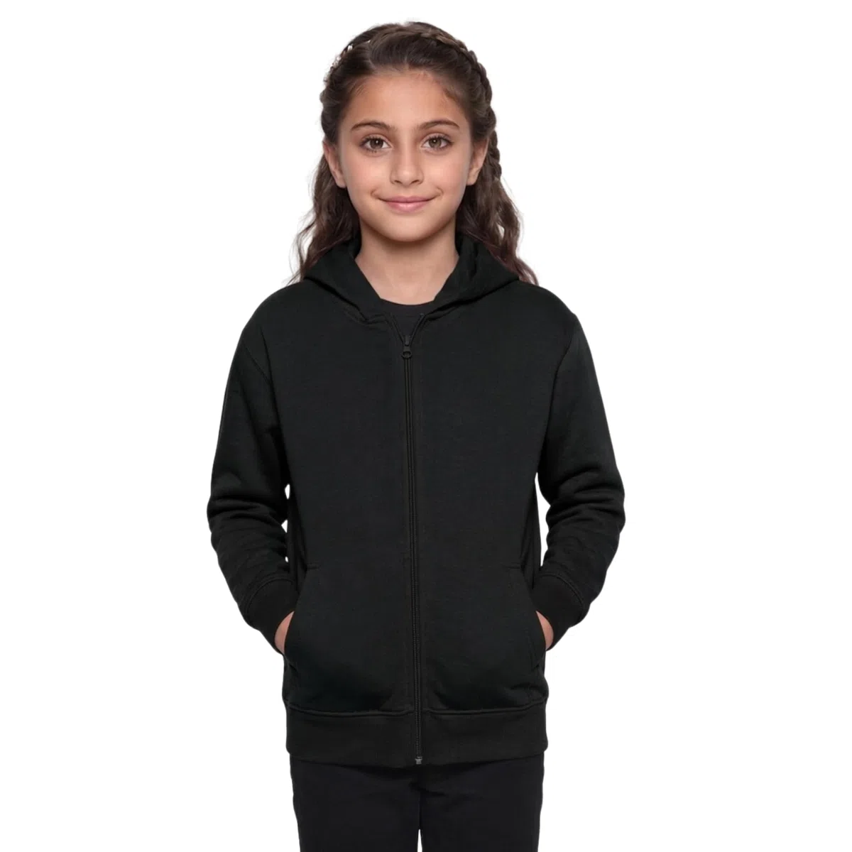 GW CLASSY OUTFIT Kids Girls Boys Zipper Hoodie Unisex Fleece Zipper Top Jacket PE School Sweat Hoodie Casual Fashion UK Size 4-13 Years