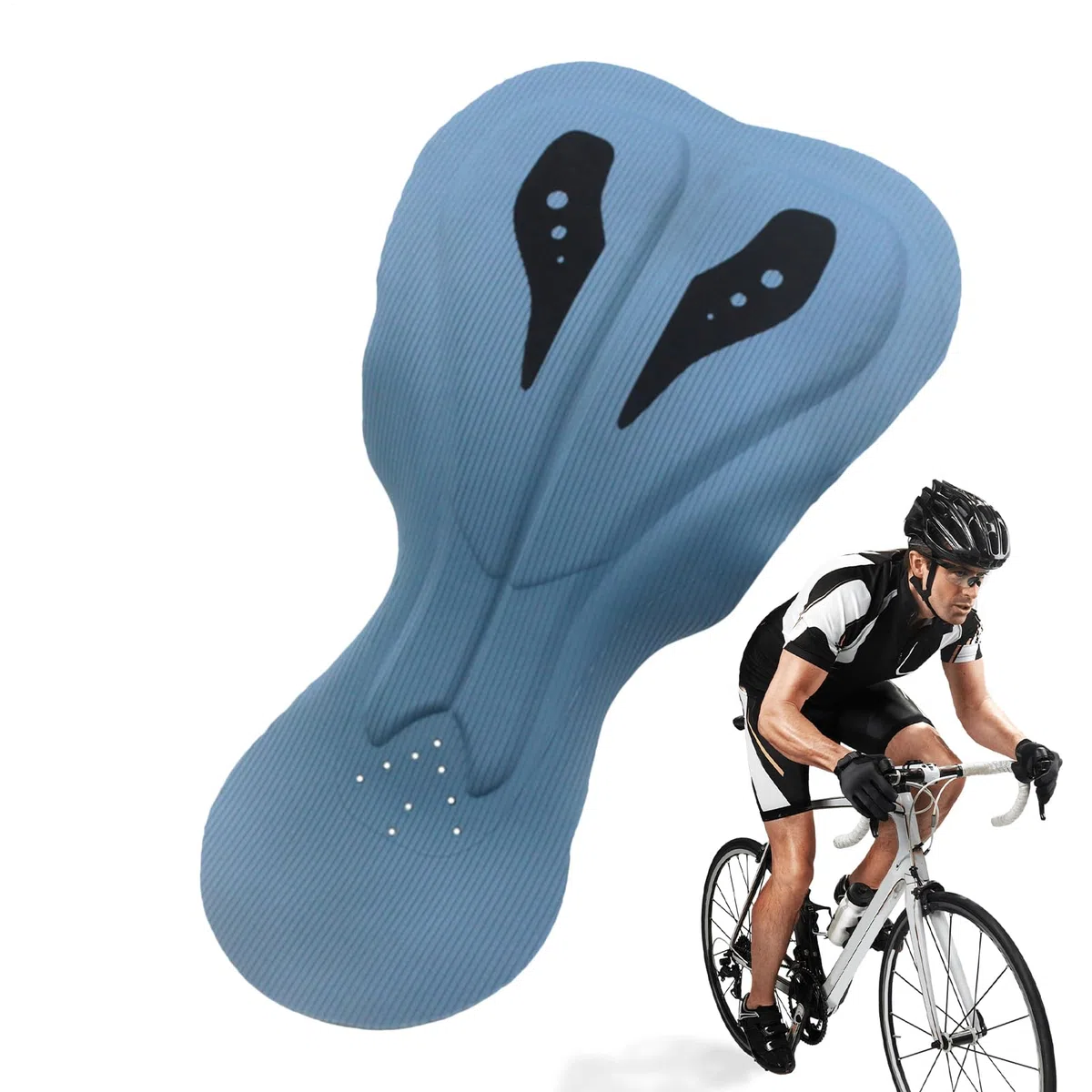 Coussin de short de vélo, coussin en gel de 38 x 21 cm, rembourrage doux résistant aux chocs, insert de siège respirant, design ergonomique pour femme, pantalon de sport, caleçon, confortable
