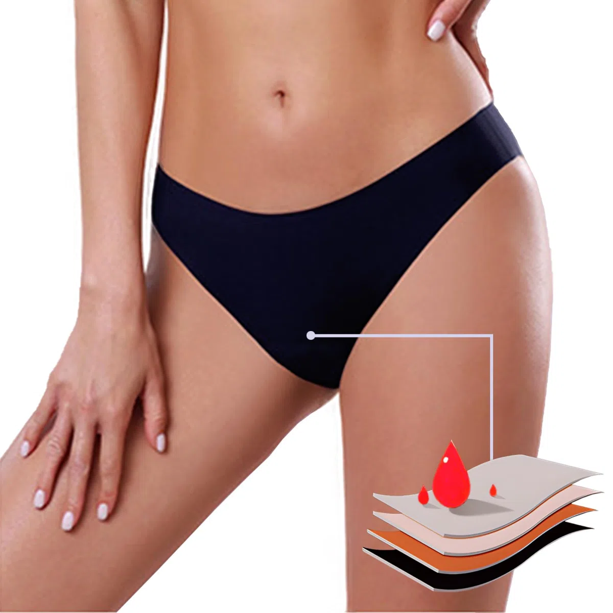 Pantalon de natation menstruel pour femmes, 4 plis, anti-fuite, sans traces, pour filles et adolescentes, super absorbant, séchage rapide, pour la plage et la piscine