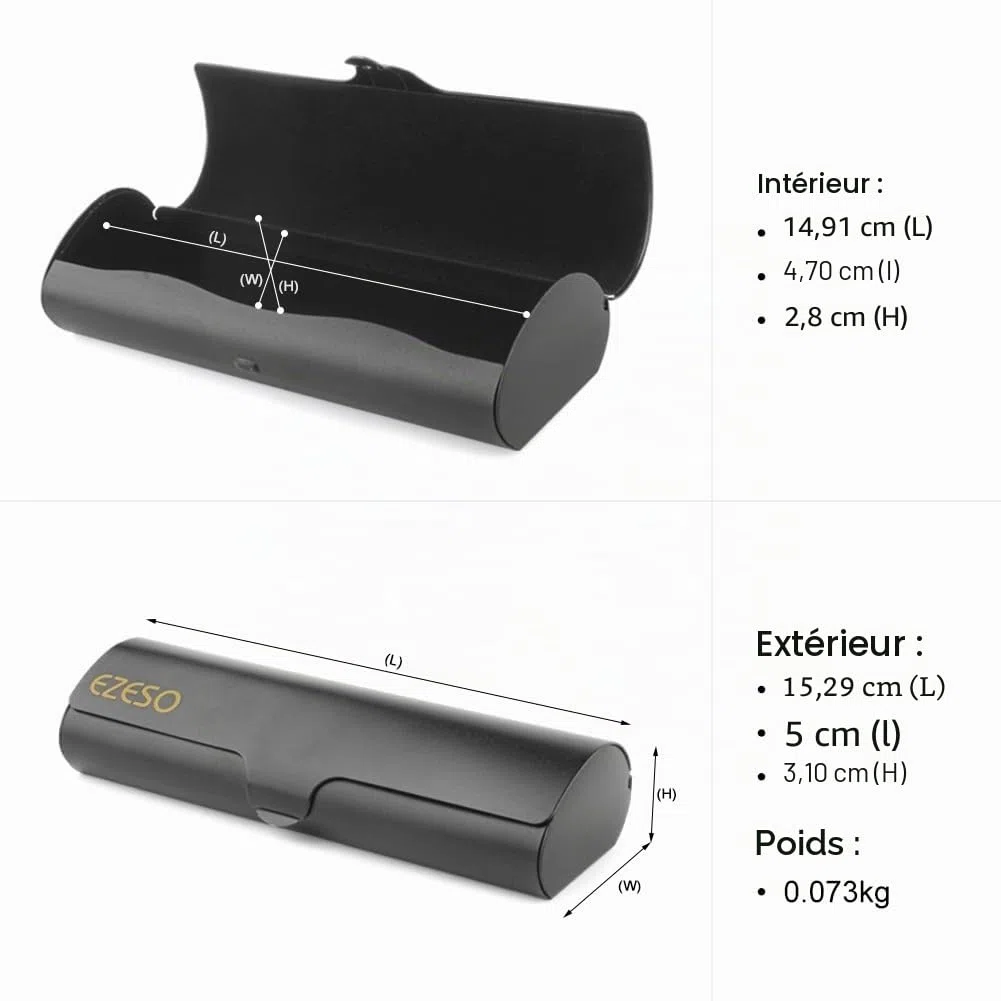 Étui à lunettes rigide fin et léger pour homme pour petite monture de lunettes
