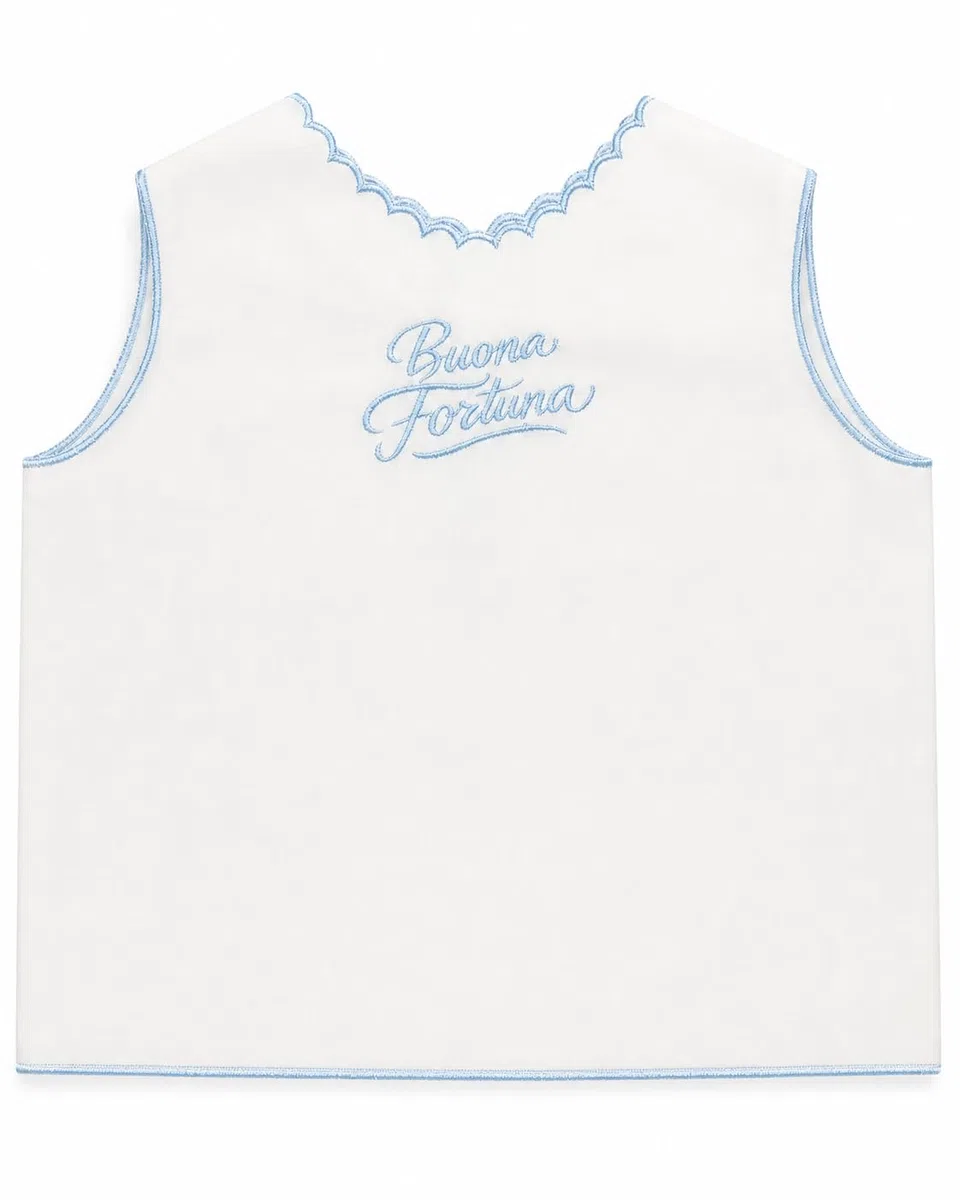 Chemise porte-bonheur pour bébé, fabriquée en Italie, 100 % coton percale, Camincina
