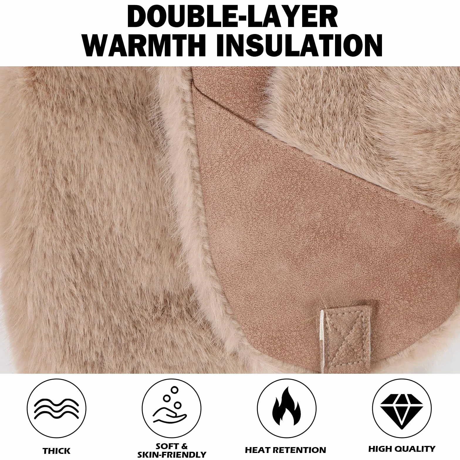 TAGVO Chapeau Trappeur d'hiver, Chapka Russe Décontractée pour Hommes et Femmes, Ushanka Bomber avec Protège-Oreilles, Chapeau Eskimo Doublé en Polaire et Coupe-Vent pour Temps Froid