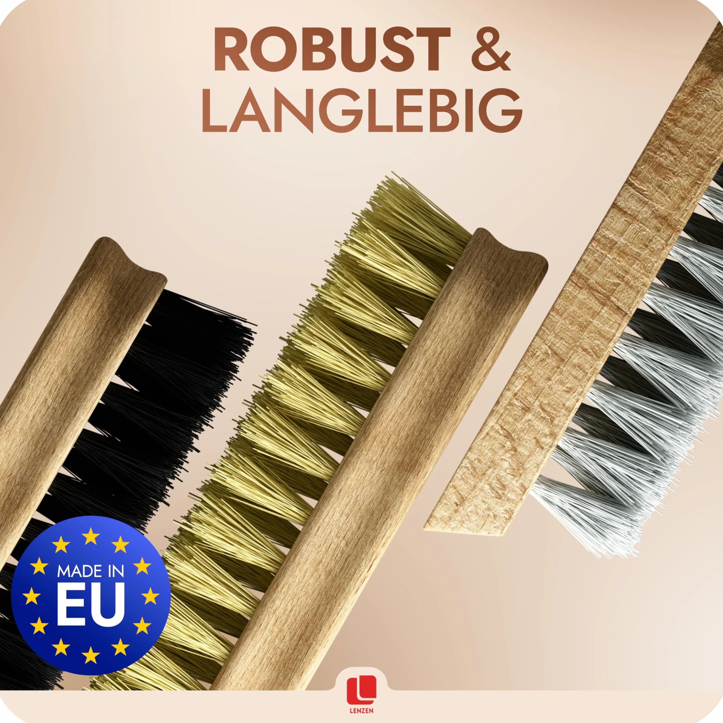 Set de Brosses à Chaussures I Kit de 5 Pièces: 2 Brosses de Polissage, 2 Brosses pour Appliquer le Cirage, 1 Brosse Dure pour le Nettoyage