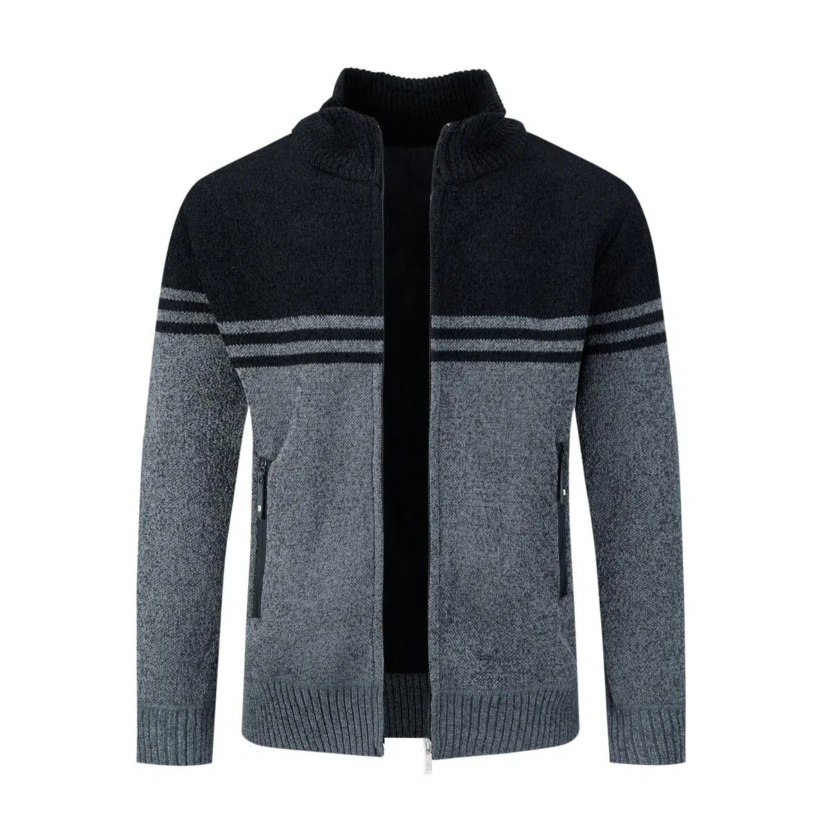 Allthemen Gilet Cardigan Homme Fermeture éclair Grossière en Tricot Veste de Loisirs Hiver Extérieur