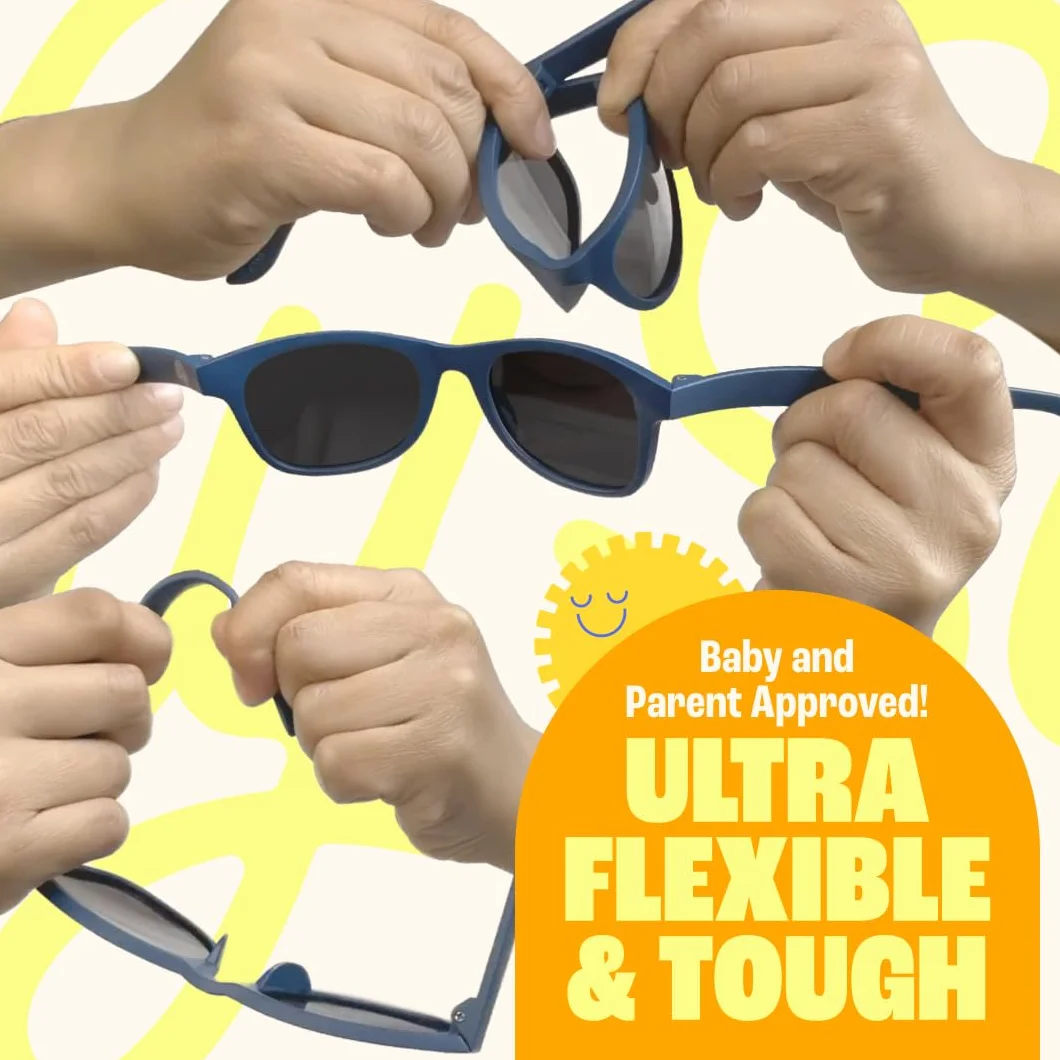 BABY SUNNIES Polarized Toddler Sunglasses for Boys & Girls - Eye Safe Kids Sunglasses - UV Protection - Toddler Sun Glasses