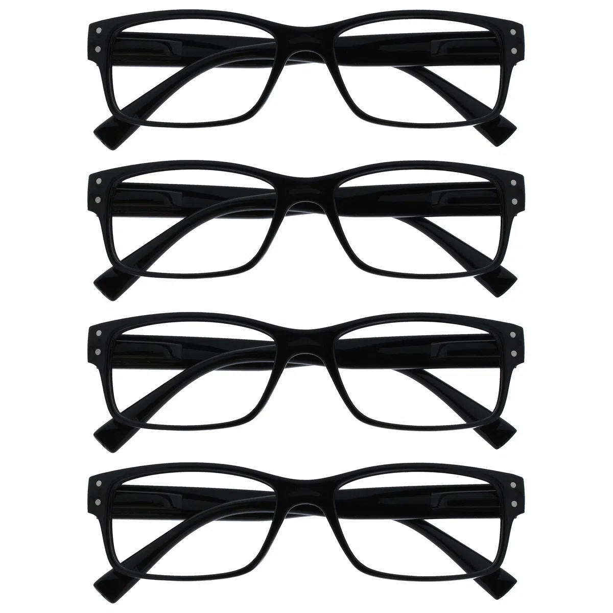 The Reading Glasses Company La Société Lunettes De Lecture Pack 4 Hommes Noir Grand Designer Style Lecteurs Charnières Ressort RRRR11-1 +2,00