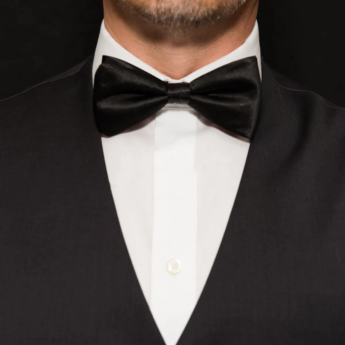 Rosenice Ensemble de 3 pièces en satin noir pour homme avec nœud papillon, ceinture de smoking et mouchoir de poche
