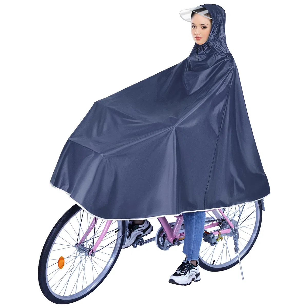 Nizirioo Imperméable a L'Eau Cyclisme Capes, Vélo Électrique Imperméable Poncho, Unisexe Poncho Vélo, Réfléchissante Léger Réutilisable Poncho, pour Bicyclettes, Vtt, Vélos Électriques