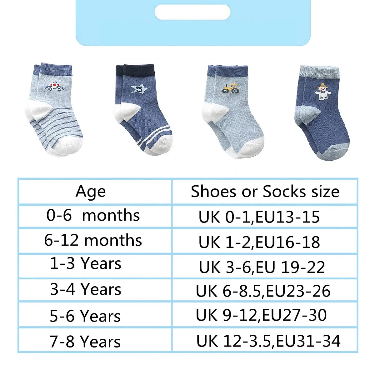 Coton Bébé garçon Chaussettes Naissance, 9 Paires Mignon Chaussettes pour Bébé garçon