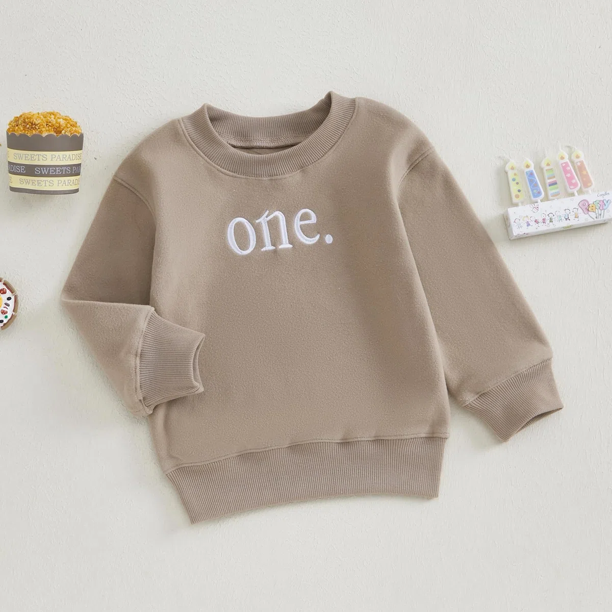 Tenue de 1er ou 2e anniversaire pour bébés garçons filles garçons t-shirt manches longues col rond lettre broderie coupe ample pull tops tout-petits filles garçons vêtements