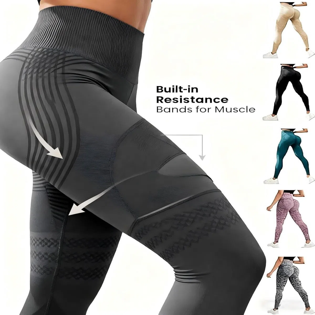 Lot de Luveon Legging Anti Cellulite Femme 3D Original, Leggings 3D Anti Cellulite, Legging à Compression - Minceur Taille Haute sans Couture Yoga Fitness Sport Pantalon