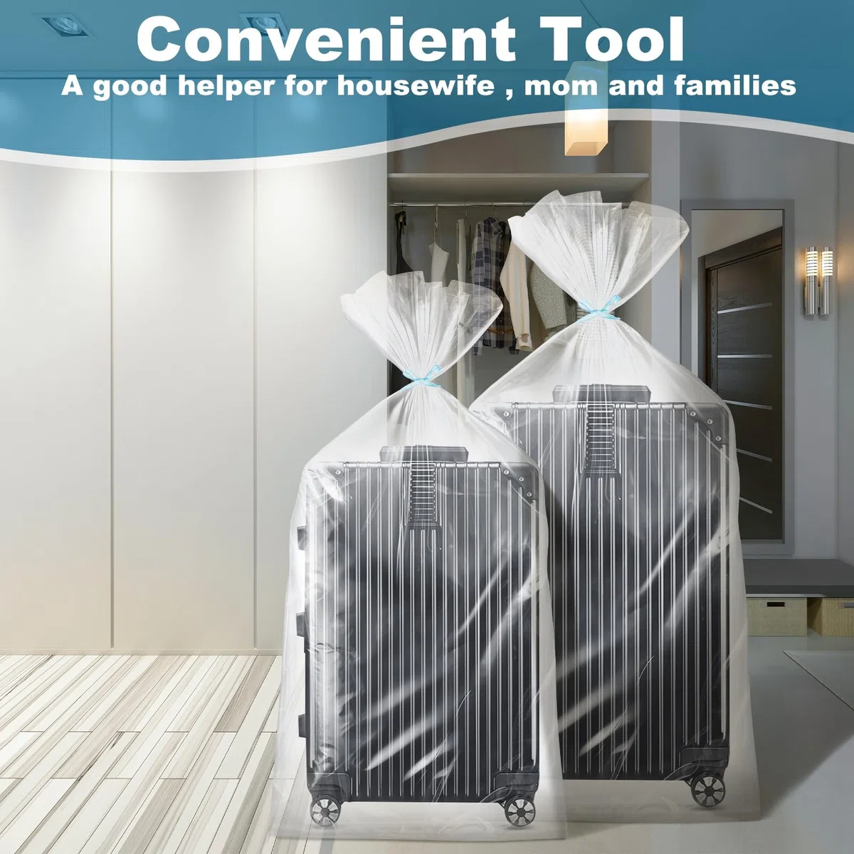 Lot de 10 Sacs de Rangement Extra Larges en Plastique Transparent 90 x 120 cm Grand Sac de Rangement de Grande Capacité pour Bagages Valises Meubles Couettes Arbre de Noël Chaises Vélos