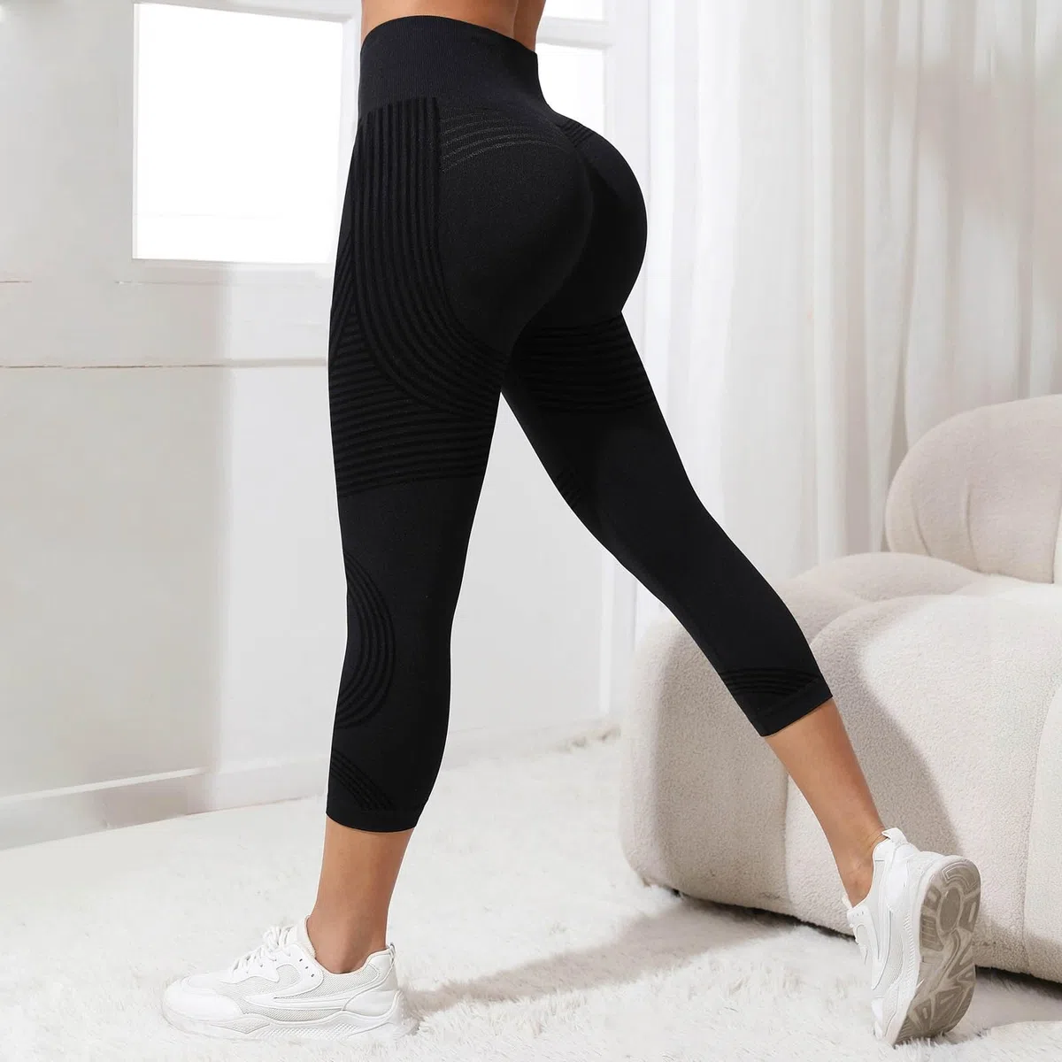 Lot de Luveon Legging Anti Cellulite Femme 3D Original, Leggings 3D Anti Cellulite, Legging à Compression - Minceur Taille Haute sans Couture Yoga Fitness Sport Pantalon
