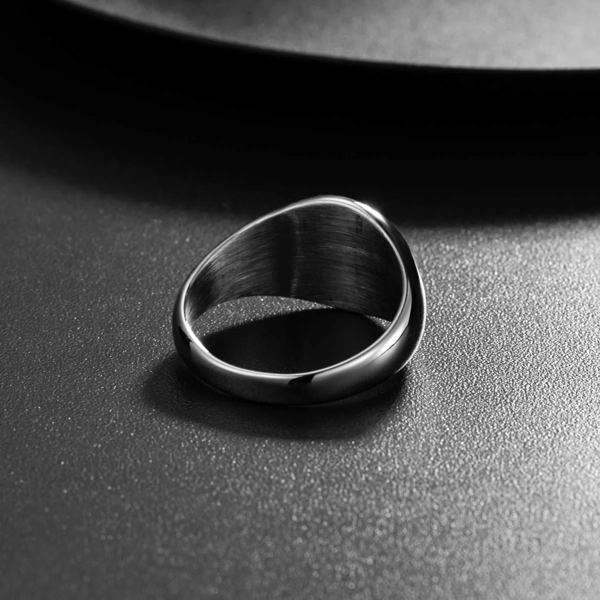 Bague Ronde Homme Femme Acier Inoxydable/Oro Bague Poli Personnalisée Chevalière Taille 49 à 70