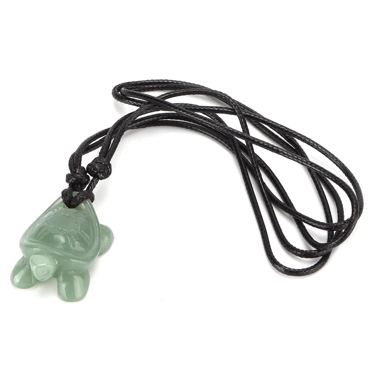Collier avec Pendentif en Jade, Collier Pendentif en Quartz Naturel Sculpté Tortue, Lanière Ajustable, 2.9 x 2 x 1.4 cm, Pierre de Quartz, Cadeau pour Hommes et Femmes