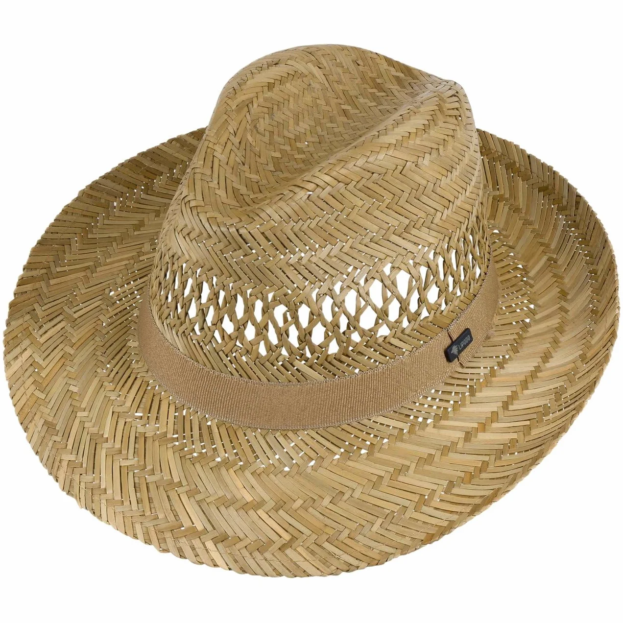 Lipodo Chapeau en Paille Classic Homme - Made in Italy D'Ete Fedora de Soleil avec Ruban Gros Grain Ete Printemps-ete