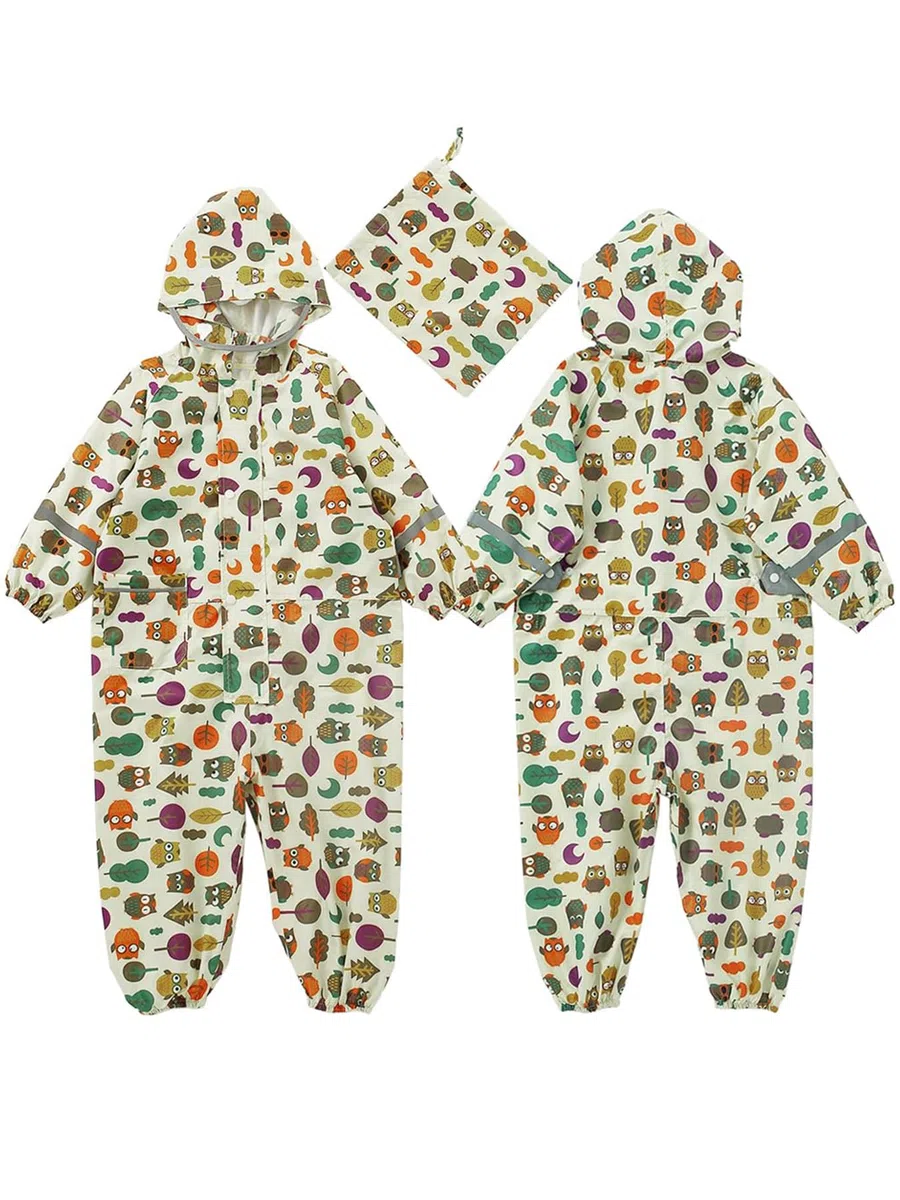 Poncho pluie Enfant Combinaison de Pluie pour Enfants Garçons Filles Imperméable Une Pièce Combinaison Imperméable