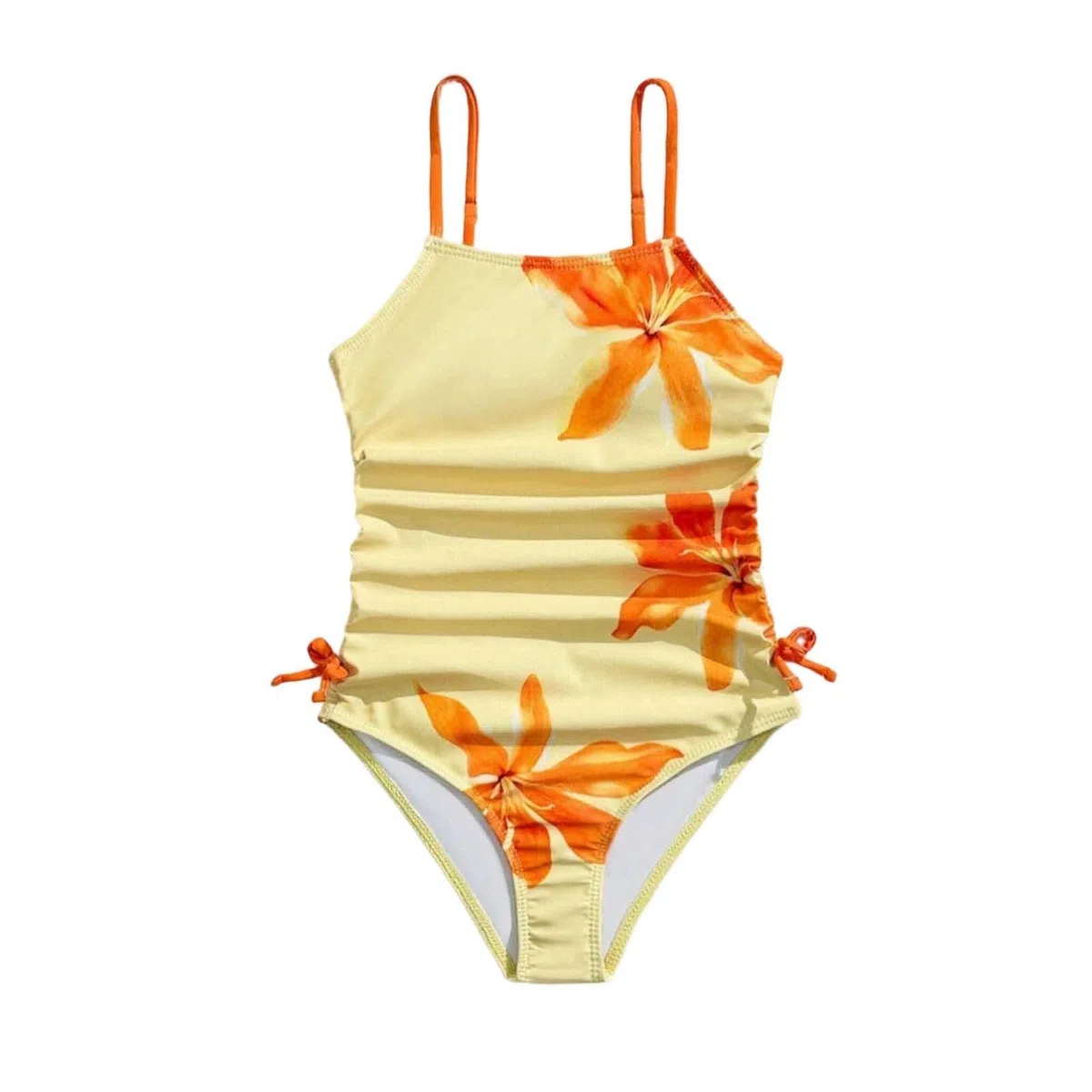 Maillot De Bain 1 Pieces Enfant Fille 7-14 Ans a la Mode Chic Maillot De Bain pour Fille Tropical Fleurie Plage Océan Competition Piscine Bikini Tankini