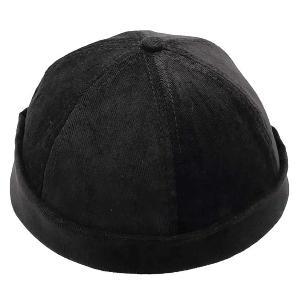 YAMEE Bob Homme Docker Bonnet Casquette Neuf Urban Style Bord Roulé rétro Travailleur Marin Unique Street décontracté Brimless Chapeau (One Size 56-58cm)