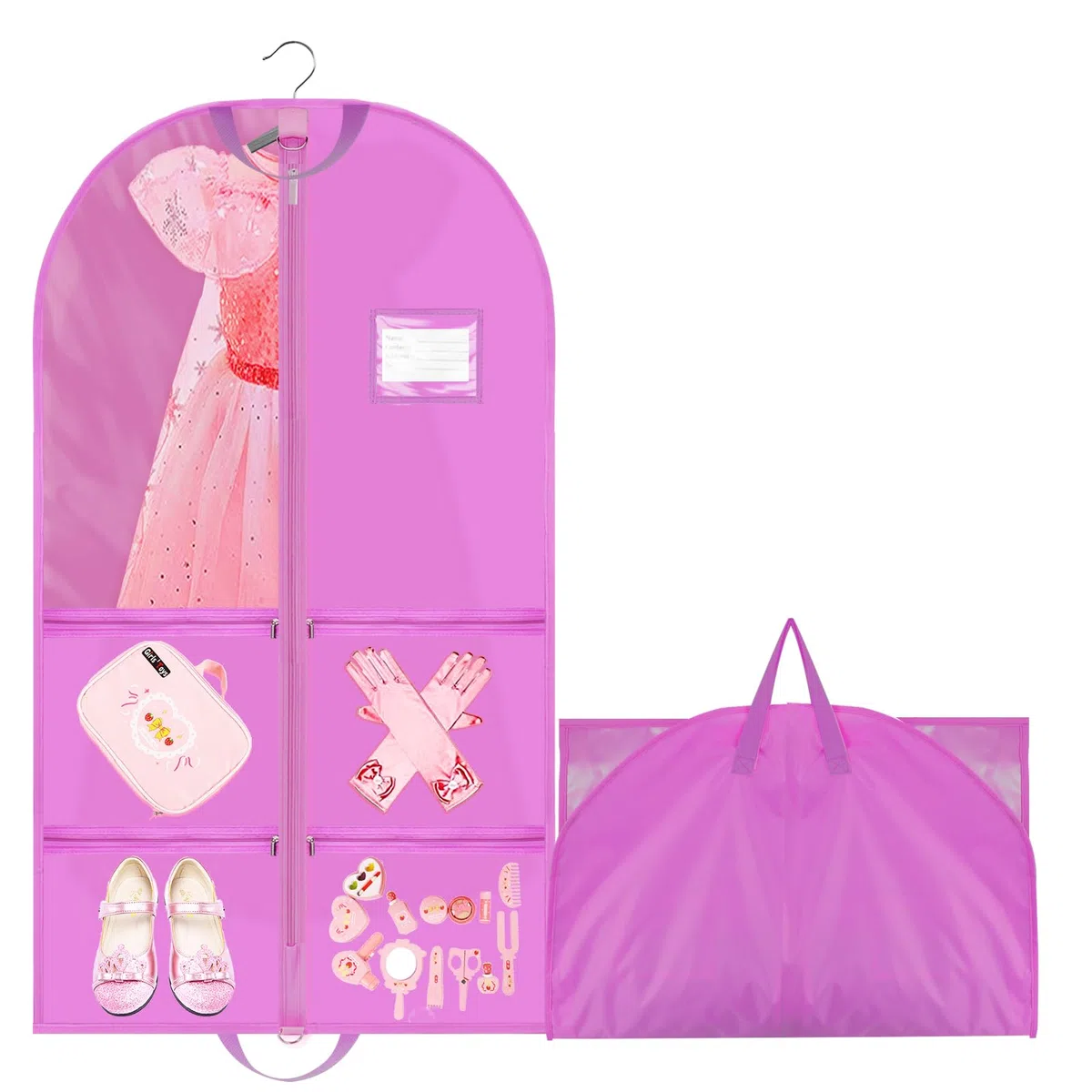 40" Sac de Costume pour Filles avec Gousset/Poches/Poignées, Pliable Housses de Vêtements de Costume de Danse, Anti Poussière Etanche Housses de Protection pour Compétitions Voyage Récitaux Concours
