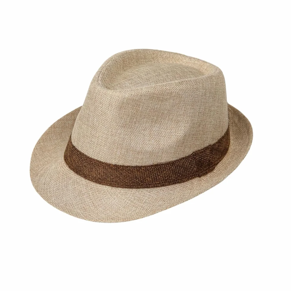 Chapeau Fedora en paille classique Panama Trilby avec bord court pour homme, léger et respirant pour voyage, tenue décontractée