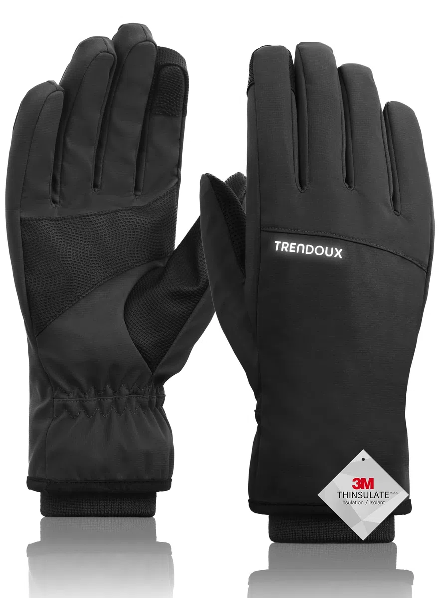 TRENDOUX Gants Tactiles Thermique Hiver: Anti Froid Etanche Coupe-Vent Antidérapant, Gants Polaire Homme Femme pour Ski Snowboard Conduite Smartphone Running Sport