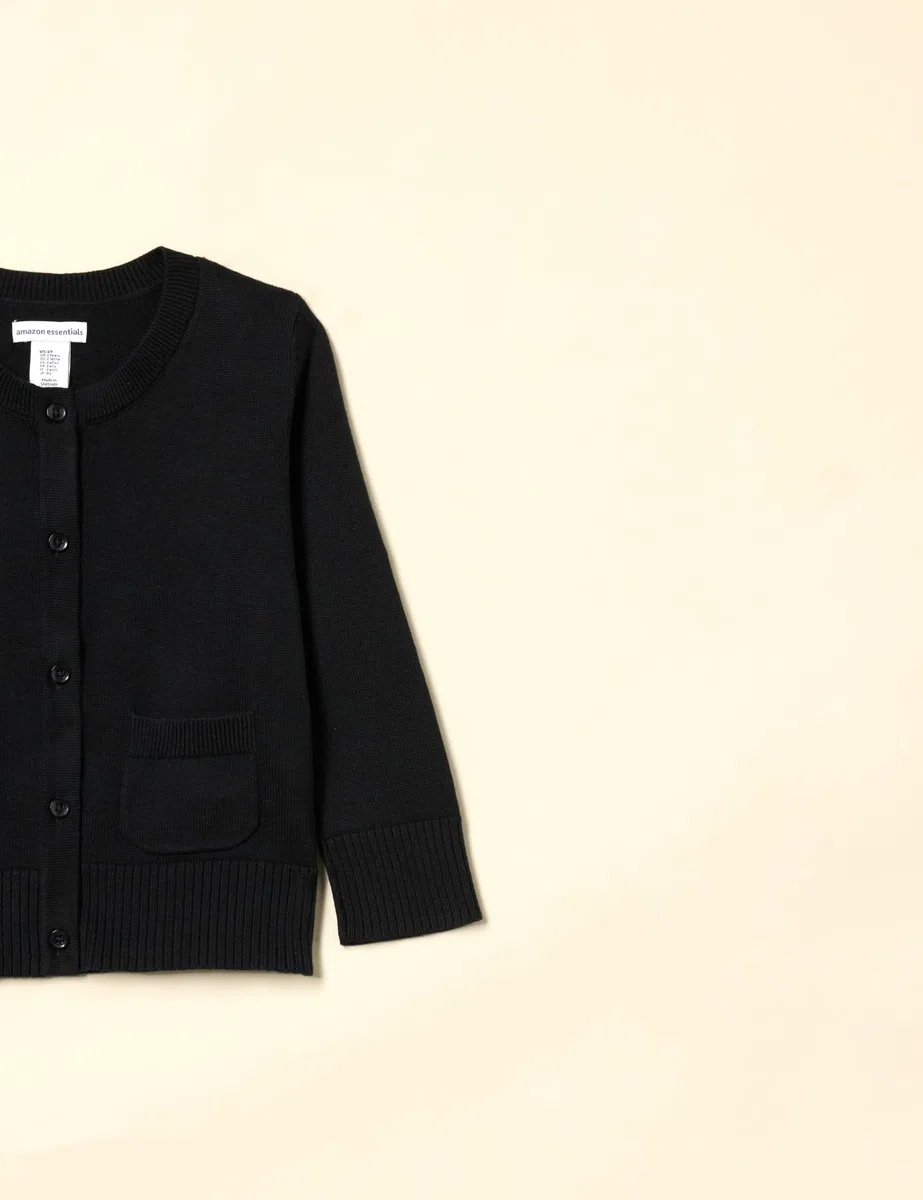 Amazon Essentials Pull Cardigan à Col Rond, Coupe Ajustée Fille