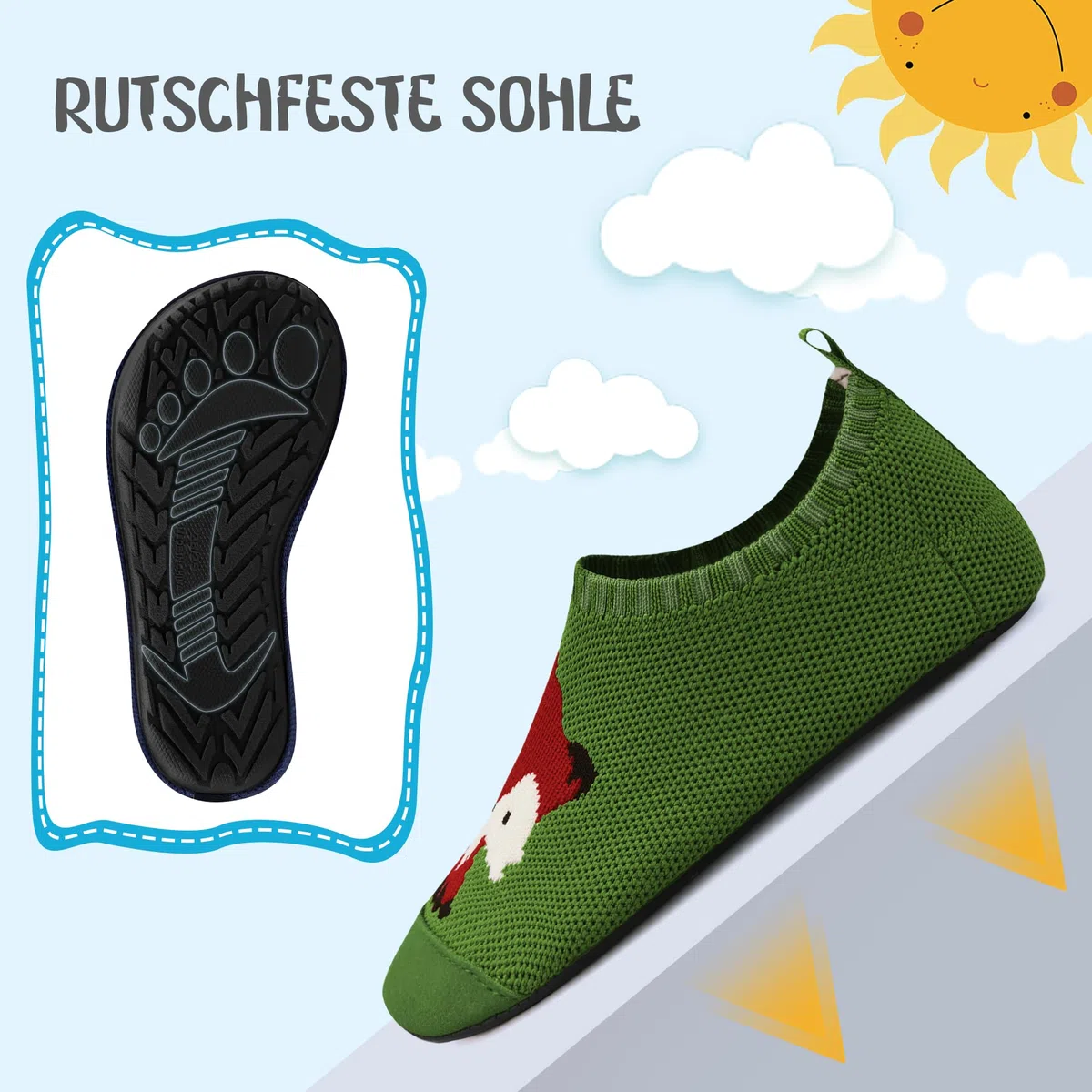 Kyopp Garcon Chaussettes Chaussures Fille Respirant Chaussons Antidérapante Chaussons Bébé Enfant Mixte Enfant