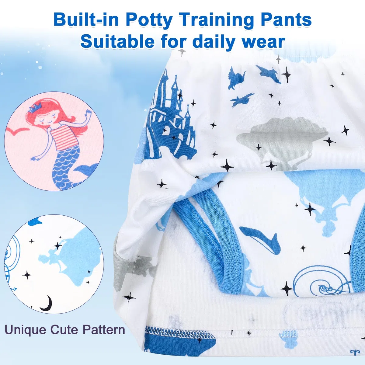 MOEMOE BABY Culotte Apprentissage Propreté Fille | Jupe de Couche | Jupe Apprentissage Propreté Enfant | Culotte d'apprentissage Enfant Lavables Jupe,Lot de 2