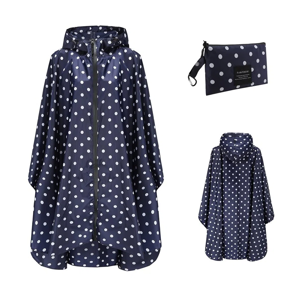 Imperméable Poncho avec Capuche Zip pour Adulte, Léger Imperméable Respirant Ripstop Poncho avec Capuchon pour Les activités de Plein air, Vestes de Pluie pour Homme et Femme