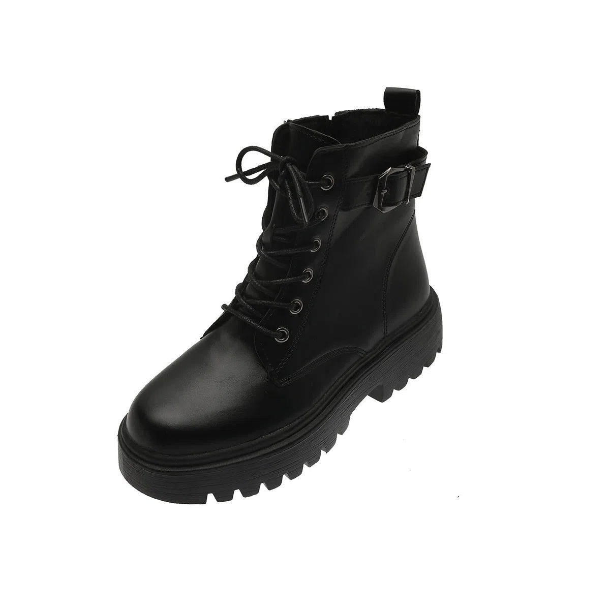Bottes à lacets imperméables pour femme - Bottines de marche classiques avec fermeture éclair latérale et talons bas - Style décontracté et confortable - Pour la randonnée, le travail