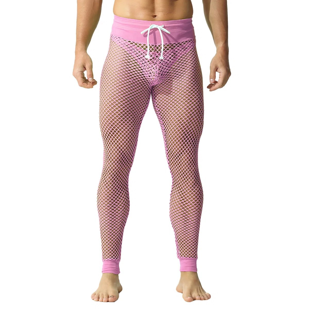 Leggings Actifs pour Hommes - Pantalons Longs Transparents Élastiques avec Cordon