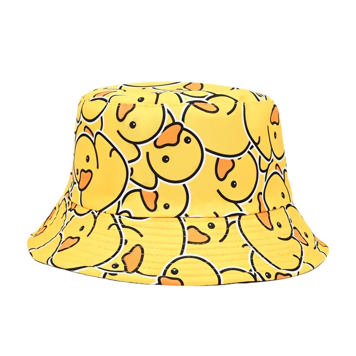 Bob Femme Réversible Motif Petit Canard Jaune, Bob Chapeau Pliable Été Unisexe, Chapeau Bob Femme Double Face pour Plage Voyage Festival Pêche Vacances Streetwear