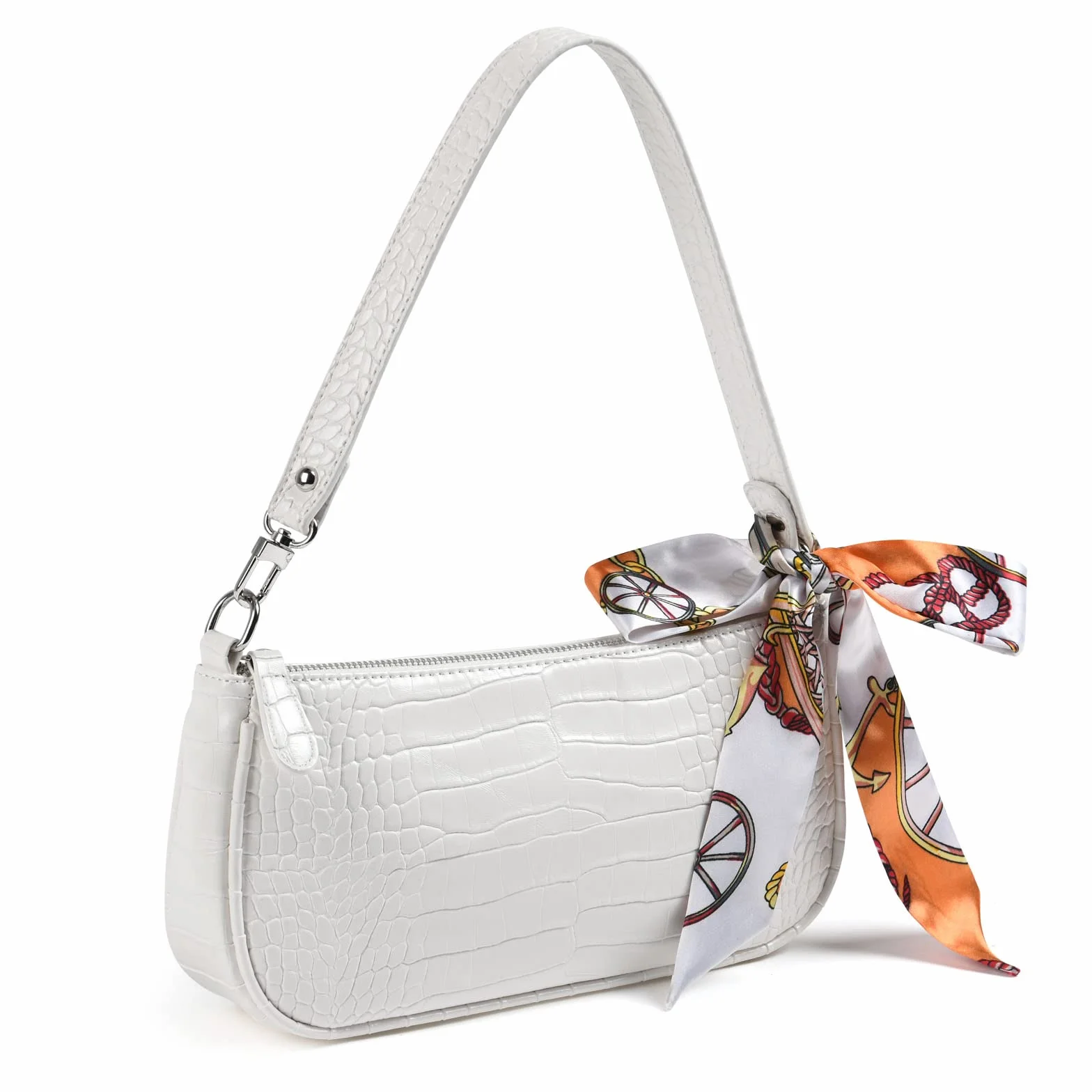 Aucuu Sac à Bandoulière en Cuir pour Femme, Mini Sac à Main avec Motif Crocodile Rétro en Cuir PU Souple, Petit Sac à Bandoulière Classique pour Femme des années 90 Mini Sacs avec Chaîne