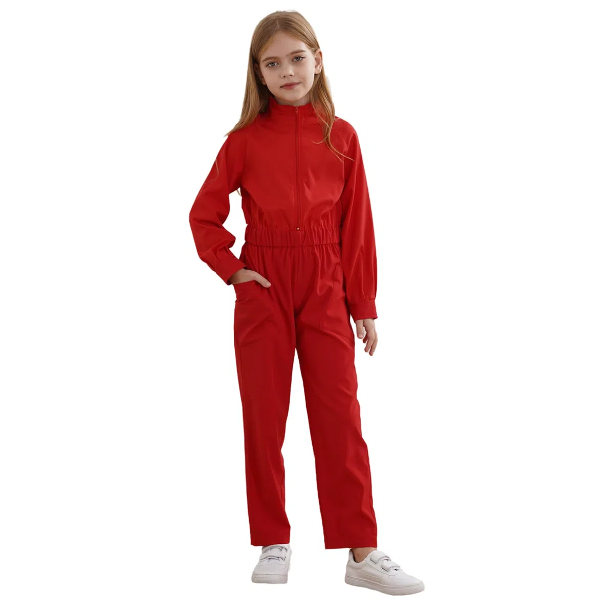 Oyolan Enfant Garçon Fille Salopette de Travail Manches Longues Combinaison Pantalon 5-16 Ans