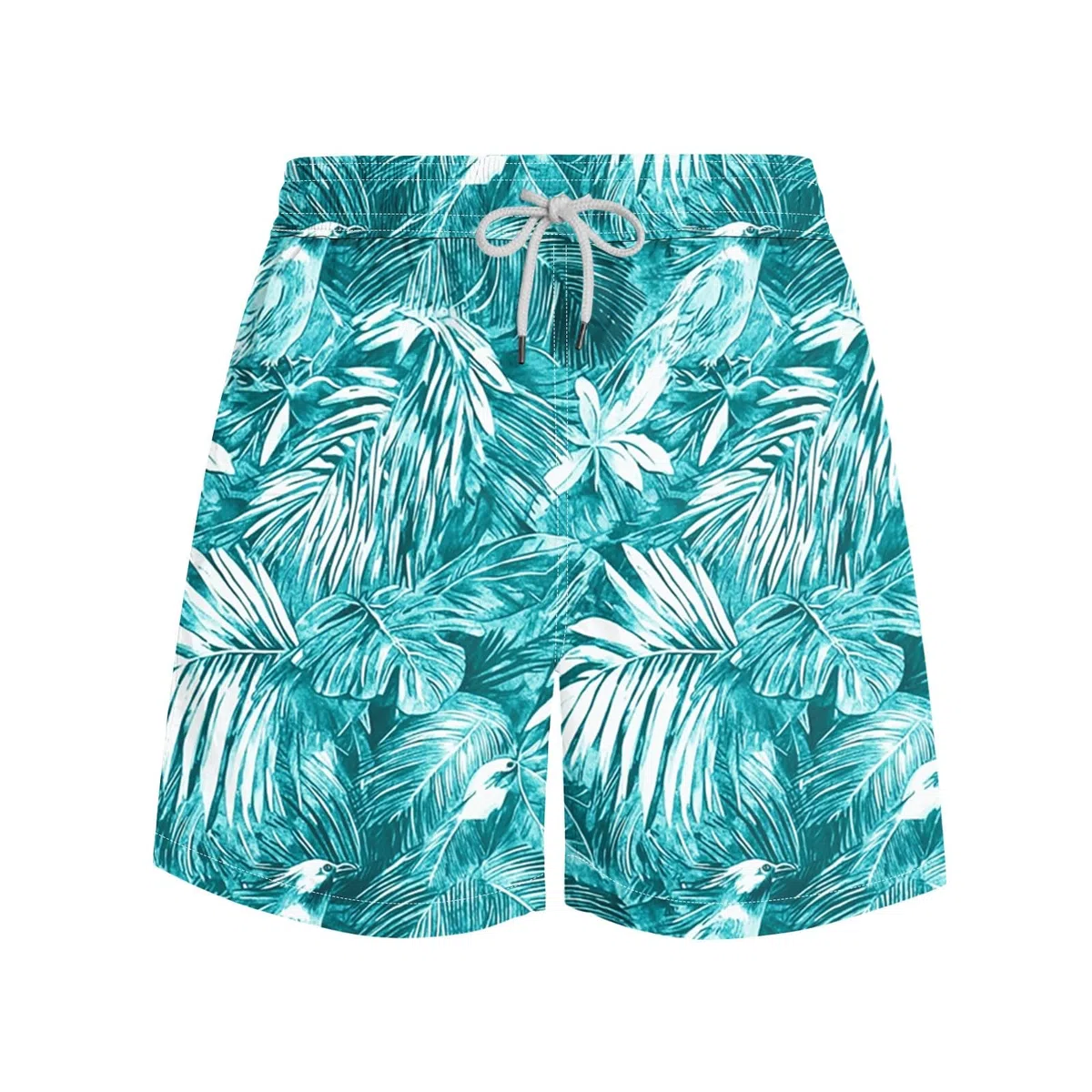 Short de bain de plage pour homme - Short hawaïen léger et respirant - Longueur genou - Confortable - Avec poches - Cordon de serrage - Taille élastique - Taille S à 5XL