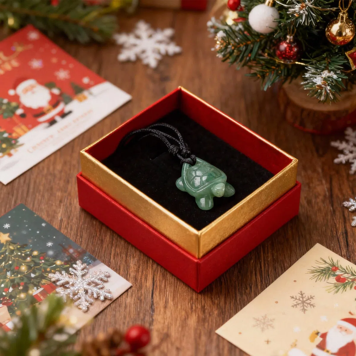 Collier avec Pendentif en Jade, Collier Pendentif en Quartz Naturel Sculpté Tortue, Lanière Ajustable, 2.9 x 2 x 1.4 cm, Pierre de Quartz, Cadeau pour Hommes et Femmes