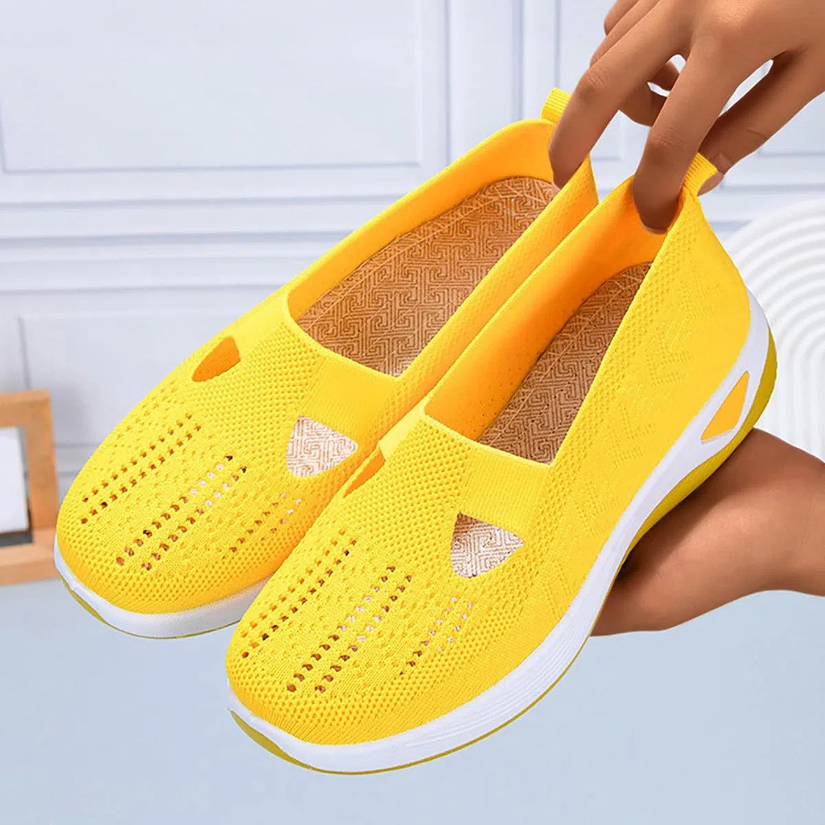 Chaussures Femme Confort Chic sans Lacets Orthopédique Baskets De Marche